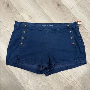 Old Navy Dark Blue Jean Shorts with Button Accents